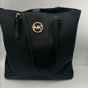 Michael Kors Black Tote with Gold Accents- Excellent Condition